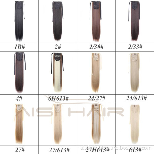 Aisi Hair Long Straight Bandage Synthetic Ponytail Heat Resistant Fiber Hairpiece Clip In Hair Extension for Woman